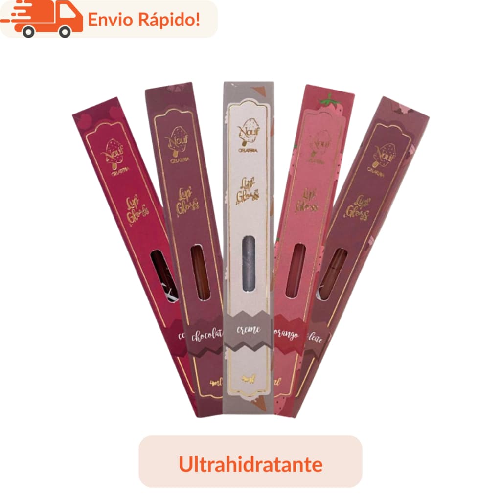 Gloss Labial Hidratante Nouf – Brilho Natural, Textura Confortável, Não Gruda | Linha Gelateria
