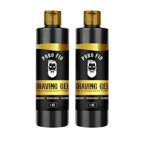 kit 2x Gel De Barbear Mentol Puro Fio 1kg Profissional - Barba Suave Sem Irritações - Envio Imediato