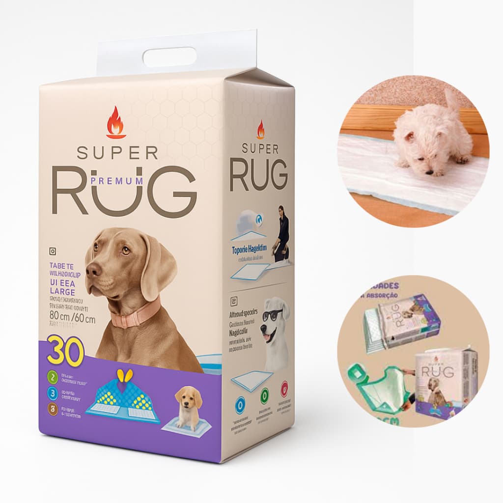 Tapete Higiênico Rug Super Premium 30 Unidades 80x60 Cm