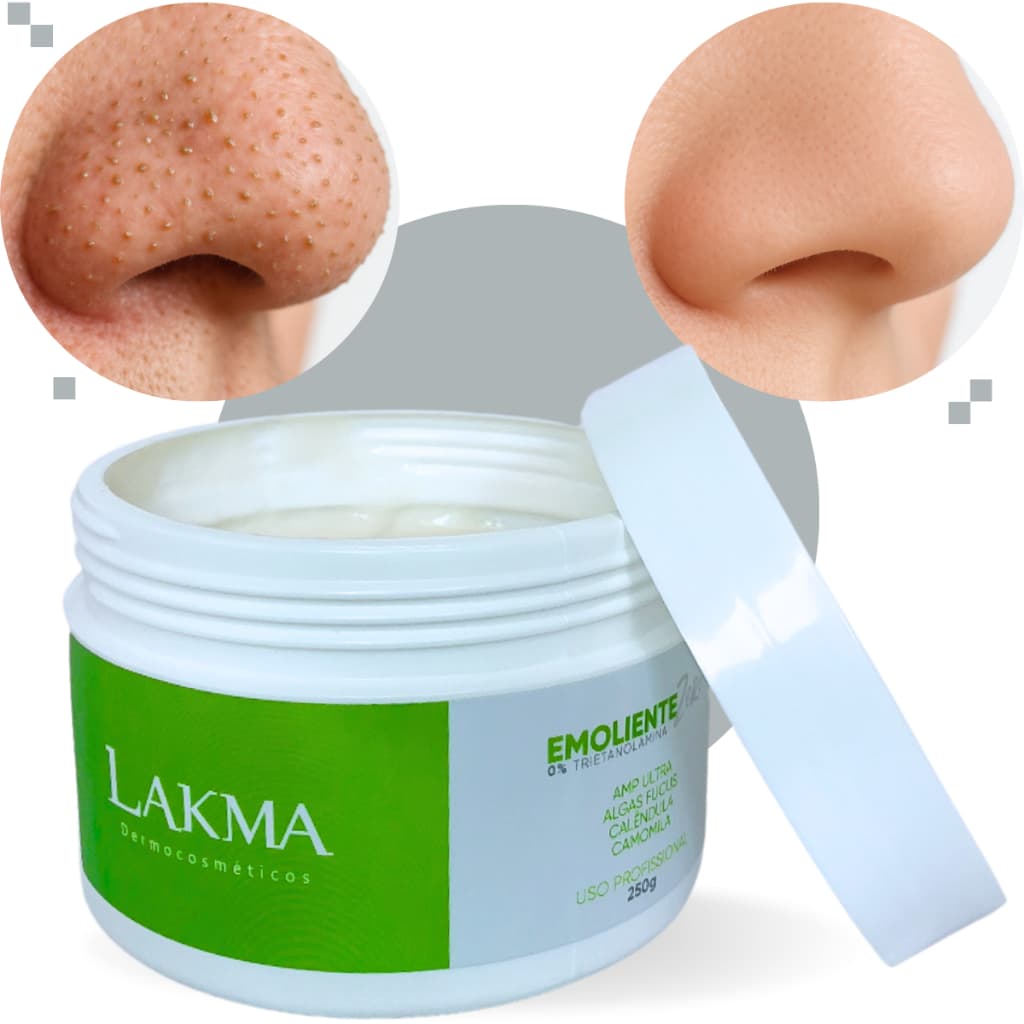 Creme Emoliente Lakma ZERO 250g Sem Trietanolamina 0% - Emoliência de Cravos e Espinhas Amolece