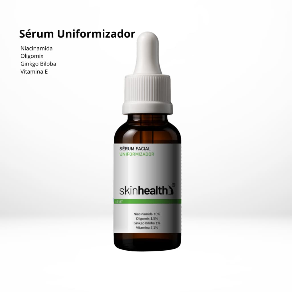 Sérum Facial Uniformizador 30ml 4 Em 1 - Niacinamida 10% + Oligomix 1,5% + Gingkgo Biloba 1% + Vitamina E 1%
