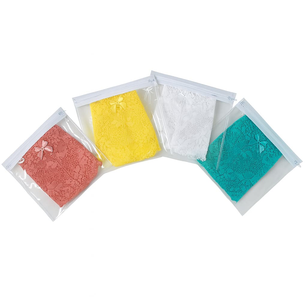Kits Embalagem Para Biquíni Calcinha Cuecas Meias Mala 20 x 20 Com Zíper Saquinho