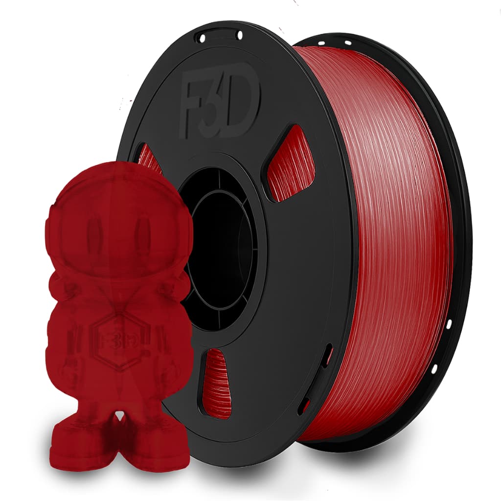 Filamento PLA Premium Vermelho Translúcido 1kg 1,75mm - Impressora 3D