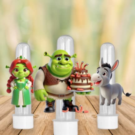 Apliques para Tubete Doces Bolo - Sherek - Lembrancinhas Divertidas para Sua Festas 30 a 15