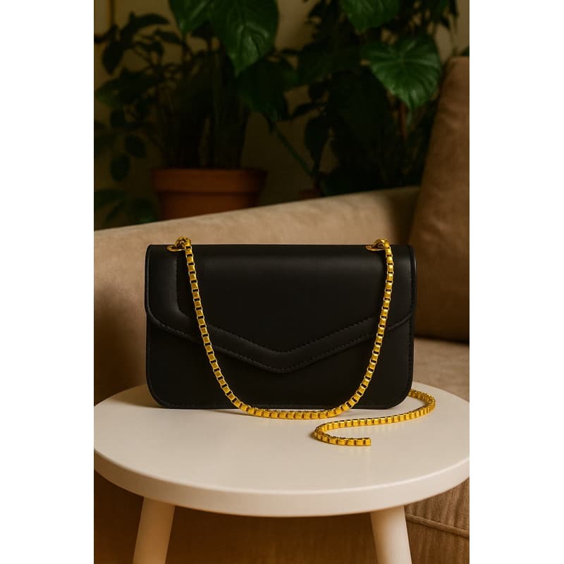 Bolsa Feminina Pequena De Lado Transversal Alça Corrente Lançamento