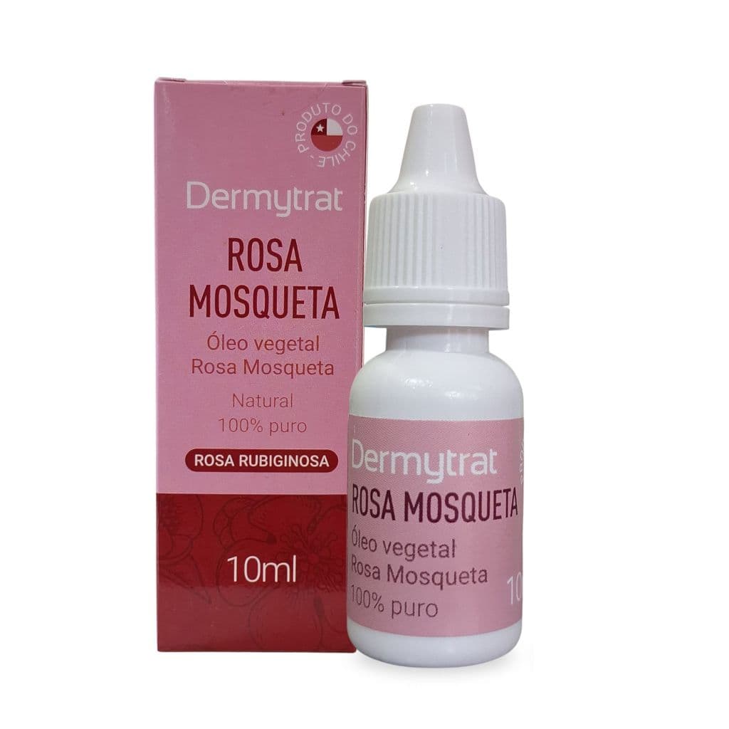 Óleo Rosa Mosqueta Dermytrat 10ml Vegetal 100% Puro Rosa Rubiginosa Natural Manchas Cicatrizes