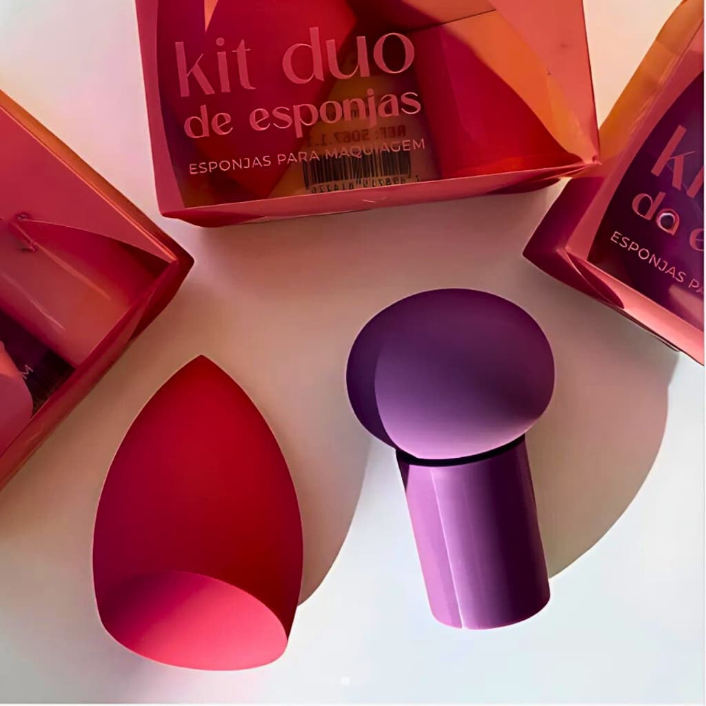 KIT DUO DE ESPONJAS VIVAI - Acabamento impecável na make!