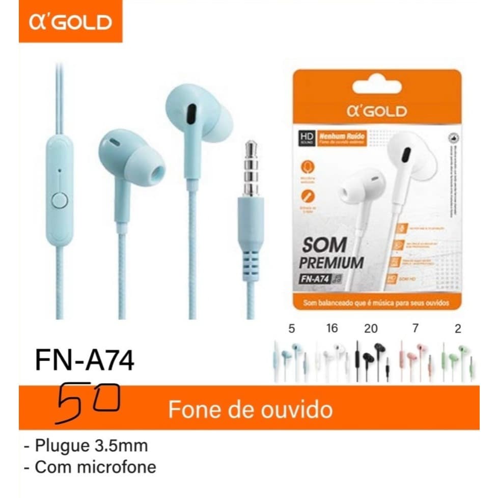 Fone de Ouvido Estéreo Com Fio Som Premium FN-A74