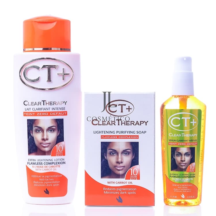 Kit CREME Loção 300ml de terapia clara Ct CT + óleo + sabonete Clareador Super Efeito Muito Rapido