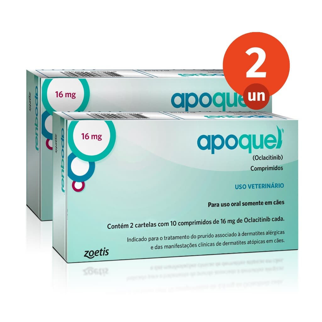 Kit 2 Apoquel 16mg 20 Comprimidos Dermatológico para Cães Zoetis