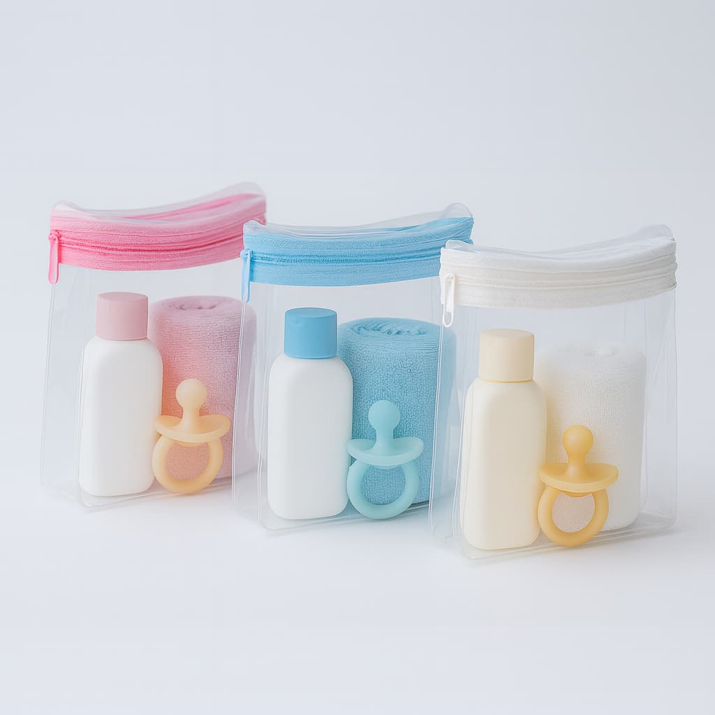Kit 20 Necessarie 18 x 15 x 5 Multiuso Brinquedo Rosa /Azul/ Branca/ Pvc e Ziper
