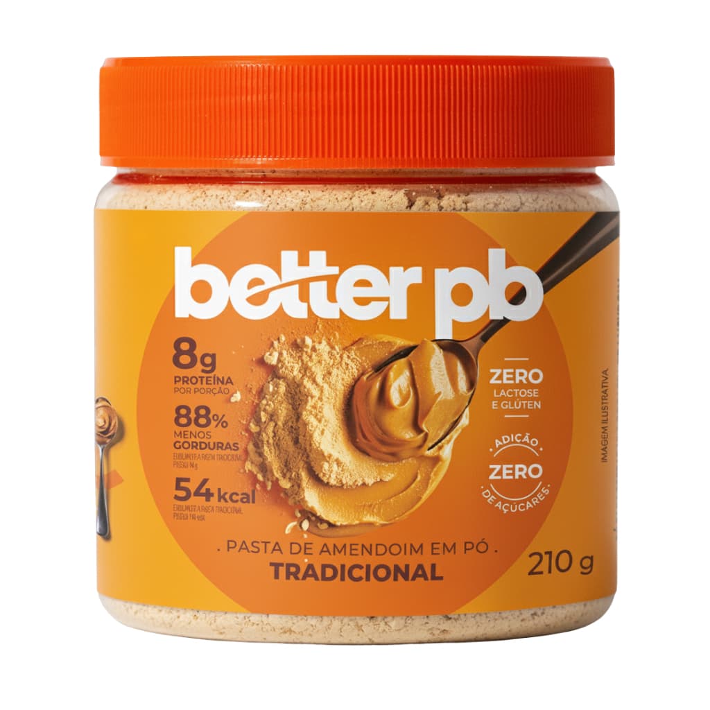 Pasta de Amendoim em Pó 210g Sabor Tradicional 8g de Proteínas - Better pb