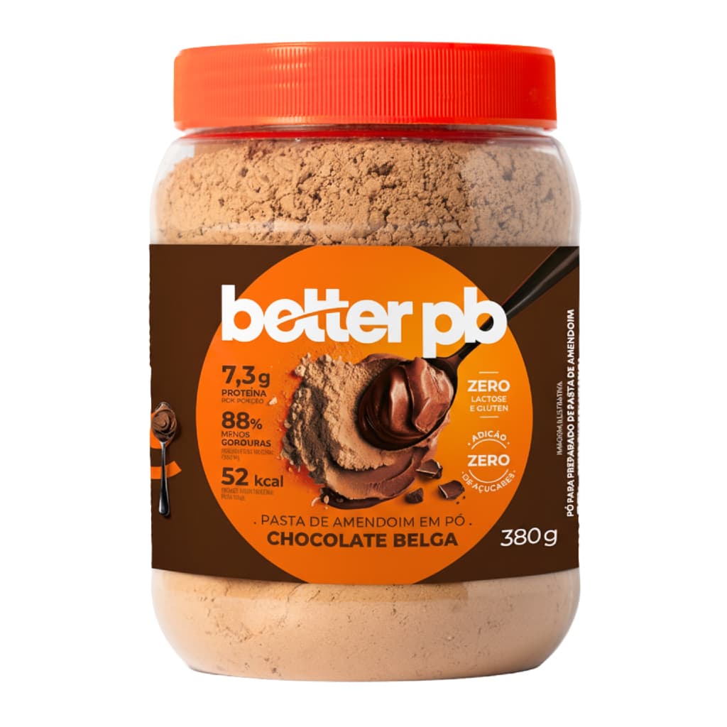 Pasta de Amendoim em Pó Chocolate Belga 7.3g de Proteínas Econômico 380g - Better pb