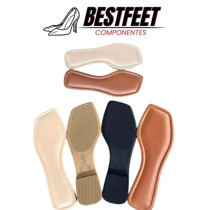 Kit 2 pares Solado para Rasteirinha em PVC/Gel + 2 pares Palmilha com Espuma | Ref-1086 Nº 33-40 |