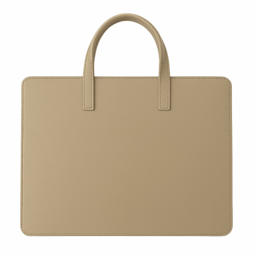 Sacola com Alça Pasta Para Notebook Couro Bege Claro Premium
