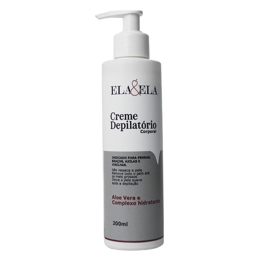 Creme Depilatório Corporal 200ml Ela&Ela - Depilação Rápida e Segura