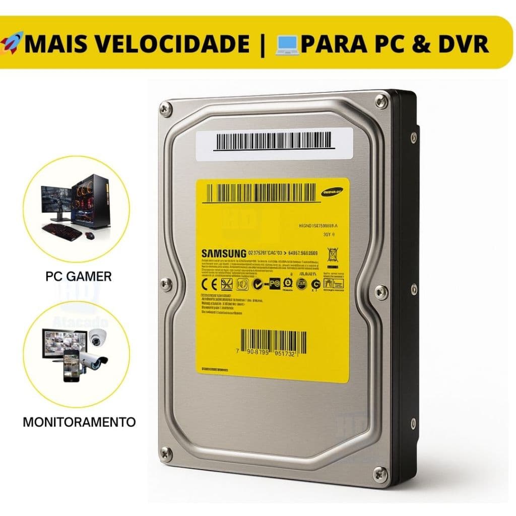 HD 1TB Interno SATA 3.5” para PC, DVR e CFTV | ENVIO IMEDIATO + NF e Garantia