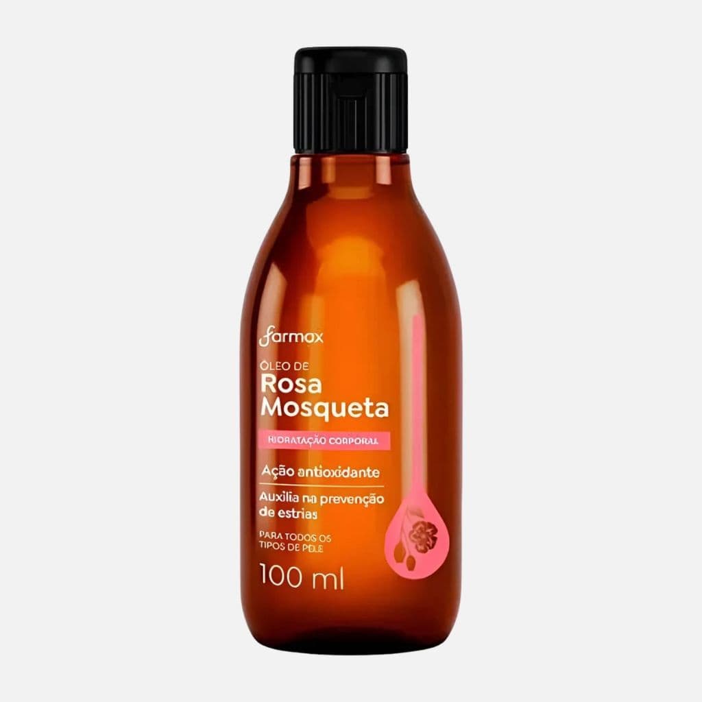 Óleo de Rosa Mosqueta 100 ml Hidratação Profunda Rejuvenescimento Antiestrias Cicatrizes Manchas