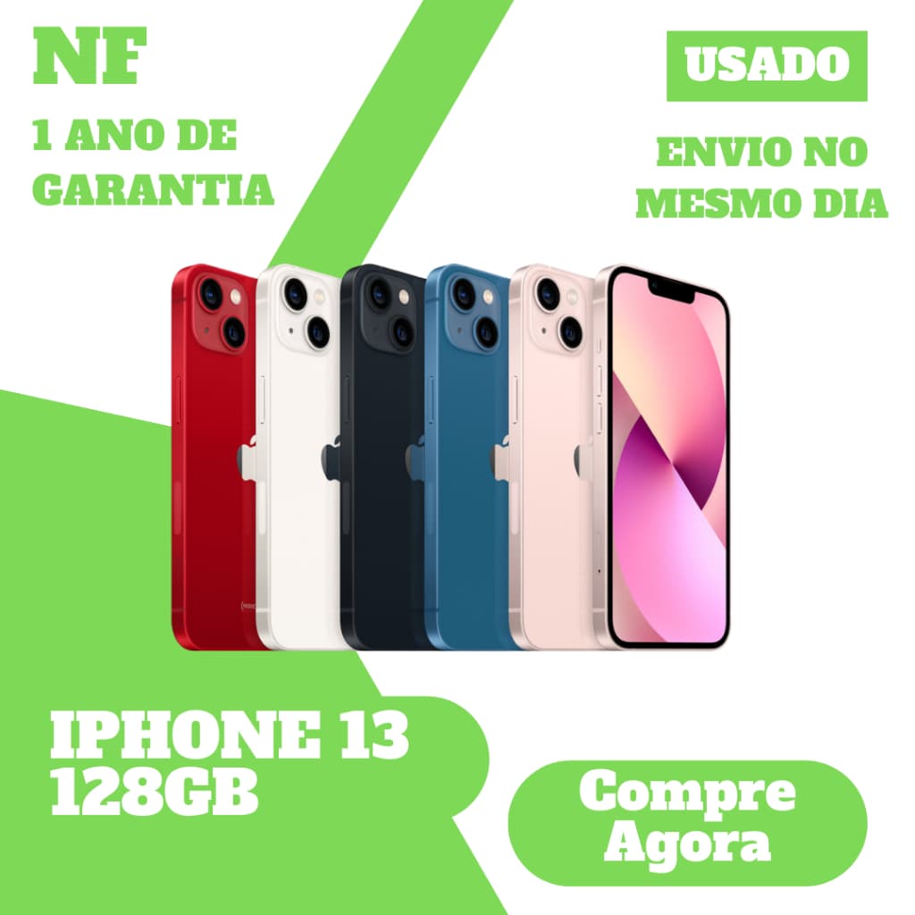 Usado: Apple iPhone 13 13 MINI 128GB 256GB Desbloqueado 1 Ano de Garantia