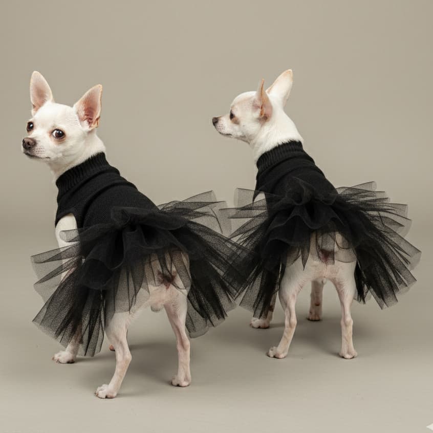 Vestido Pet de Festa Luxo com Saia de Tule | Roupa Social para Cães e Gatos