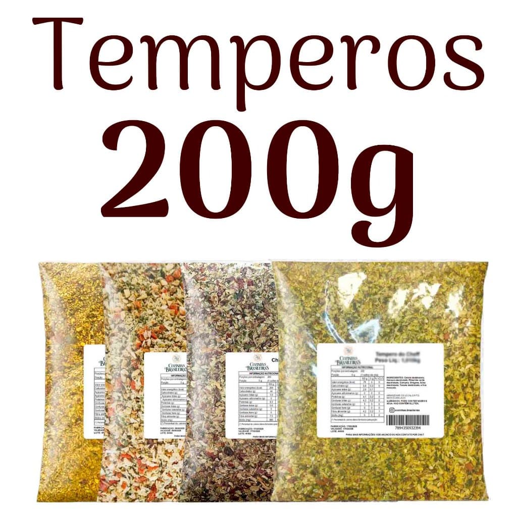Promoção Temperos especiarias para carnes peixes aves sobremesas doces 80g a 200g