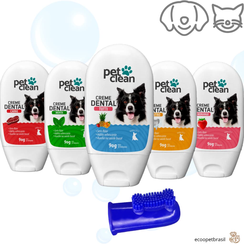 Creme Dental Pasta de Dente 6 0gPet para Cachorro e Gato Pet Clean - Higiene Bucal