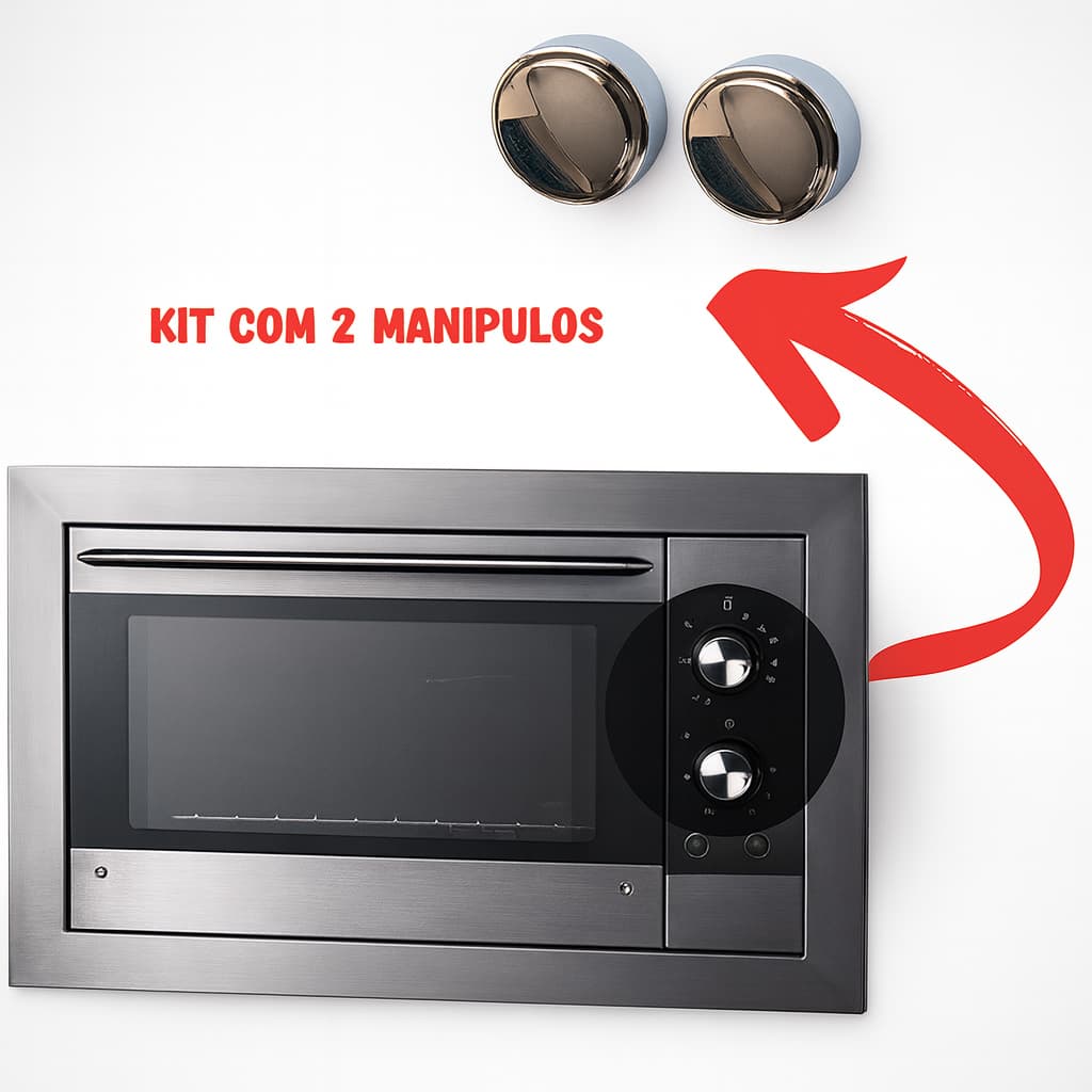 Manipulador Botão Forno Elétrico Fischer Cromado Original