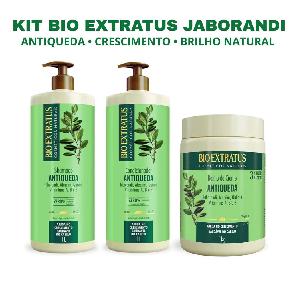 Tratamento Antiqueda e Crescimento BioExtratus –Shampoo| Condicionador | Máscara 1kg/L Profissional