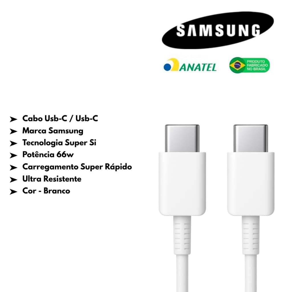 Cabo Carregador Samsung  Notebook Chorme Book Book2 Pro Book Book3 360  Book4 360 Book 1,8m Branco