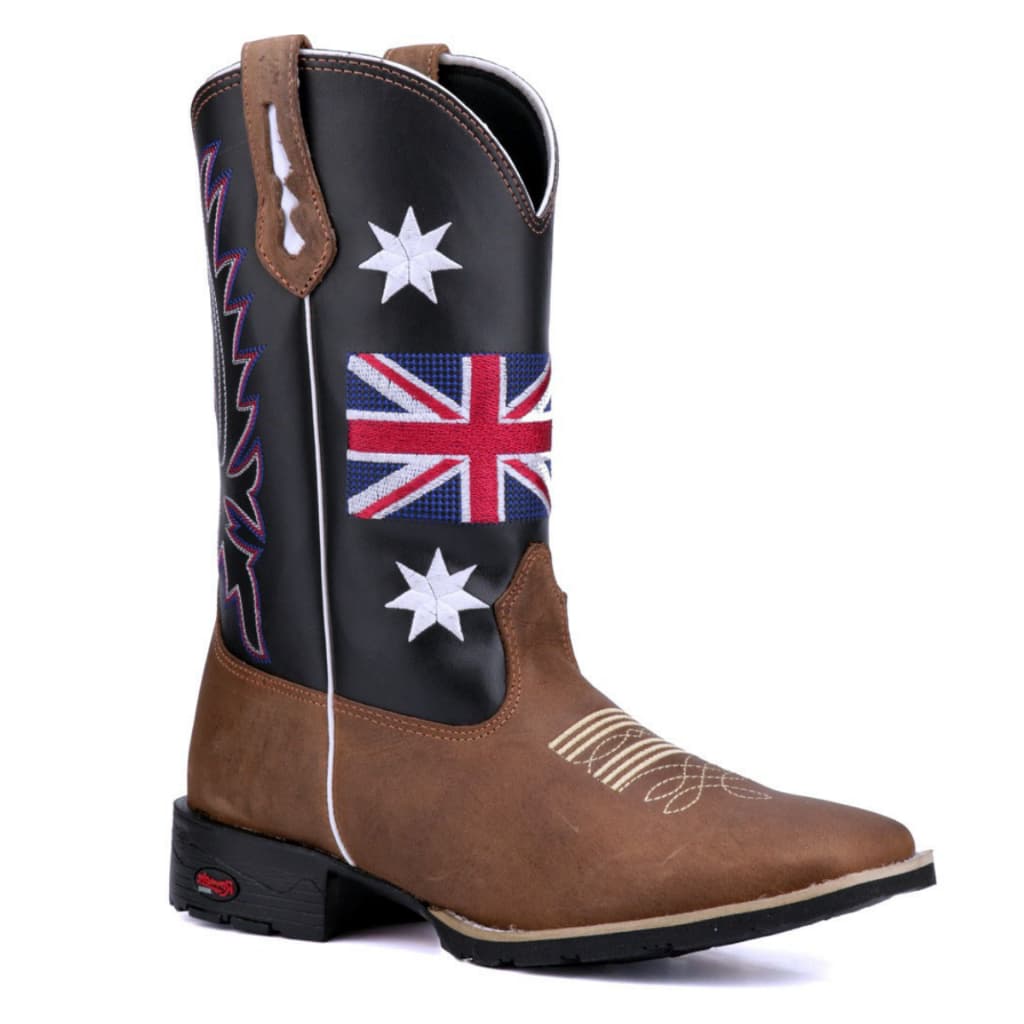 Bota Texana em Couro Legítimo com Bandeira da Inglaterra Estilo, Conforto Premium e Durabilidade