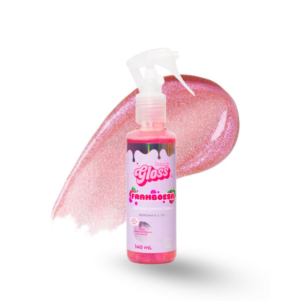 Colônia Corpo e Cabelo Framboesa Iconic Gloss efeito Brilho Shimmer Brascare - 140ml