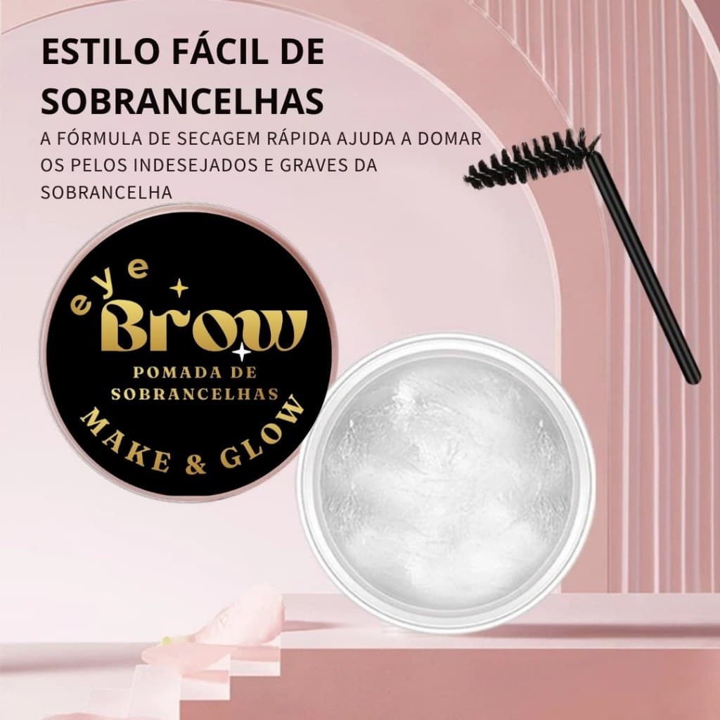 Gel de Sobrancelha com Óleo de Rícino + Escovinha para Brow Lamination Seu Look perfeito