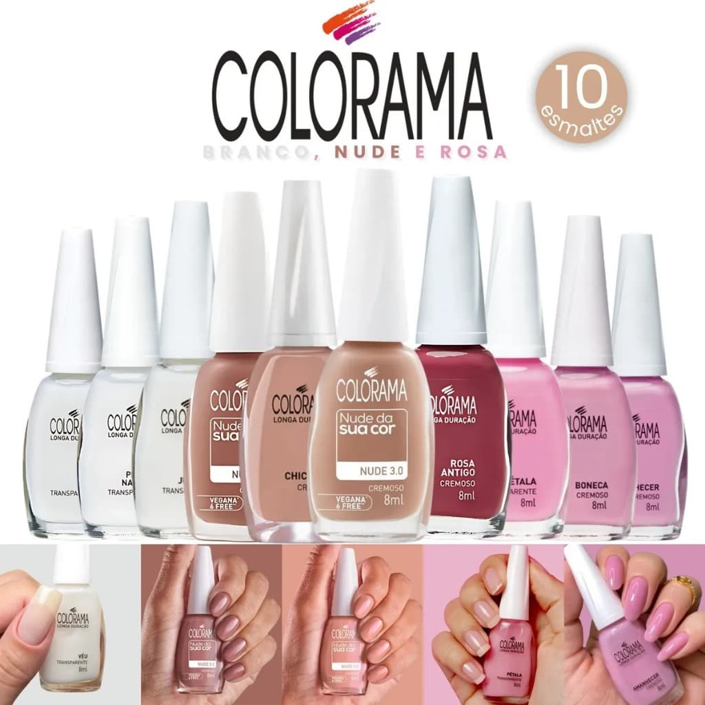 Esmalte Colorama Kit Com 10 Tons Claros E Escuros