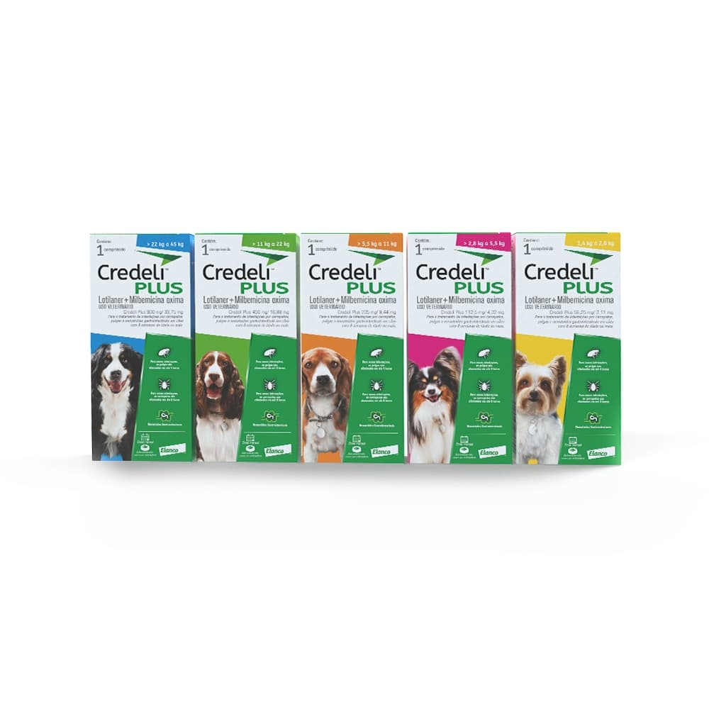 Antipulgas carrapatos Credeli Plus Tratamento Controle Cães Proteção Ação Rápida Prevenção 1,4 a 45 kg 1 Comprimido