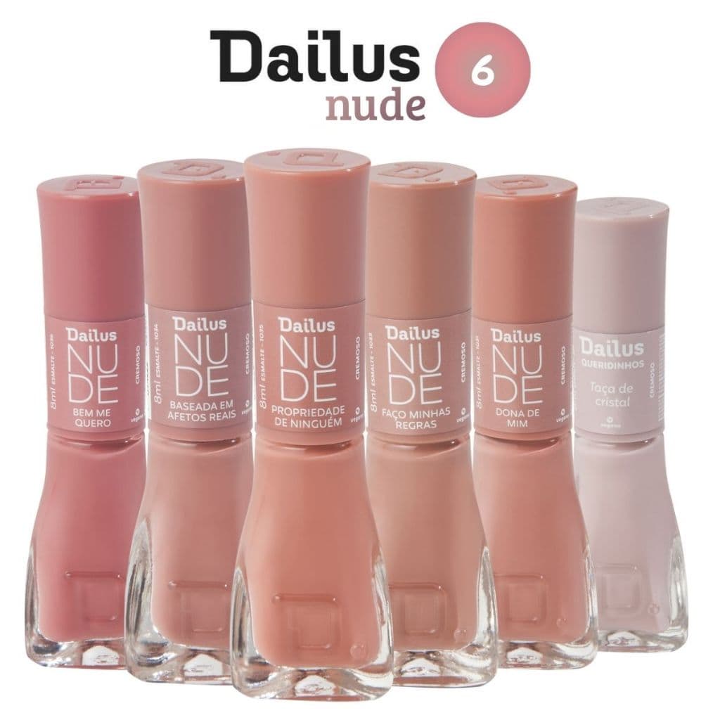 Dailus Nude: Kit com 6 Esmaltes em Tons Nude