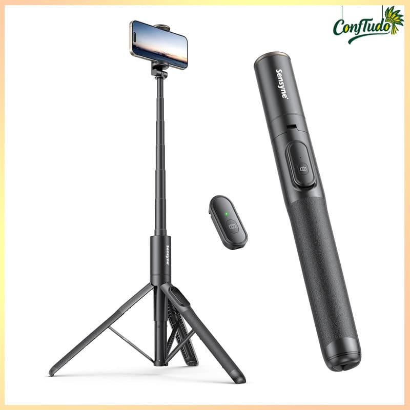 Tripod de 60 polegadas / 155cm, controle remoto sem fio, compatível com todos os telefones celulares, adequado para grav