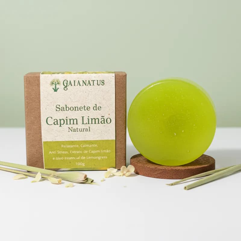 Sabonete de Capim Limão Calmante Relaxante Vegetal Natural