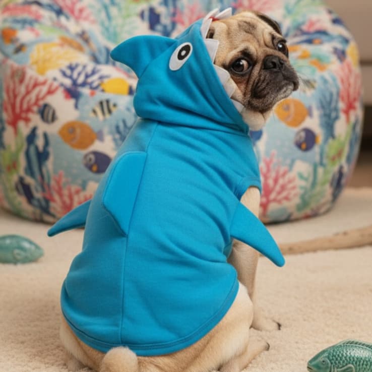 Roupa de Pet Cachorro Cães Fantasia Temática Capuz Unissex Personagens Tubarão Abelha Alien