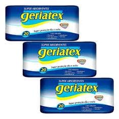 Promoção 3 Absorvente Geriatrico Pós Parto/Pós Operatório/Incontinencia/Antiodor Geriatex C/20 Unidades 3uni