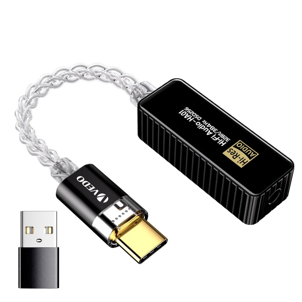 VEDO CS43198 DAC USB Portátil Áudio HiFi Decodificador Amplificador de fone de ouvido PCM384KHz DSD256 Android iOS