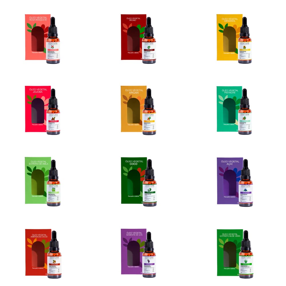 Óleo Vegetal 100% Puro 30ml Natural Escolha Argan - Amêndoas Doce - Coco - Jojoba - Rosa Mosqueta - Semente de Uva