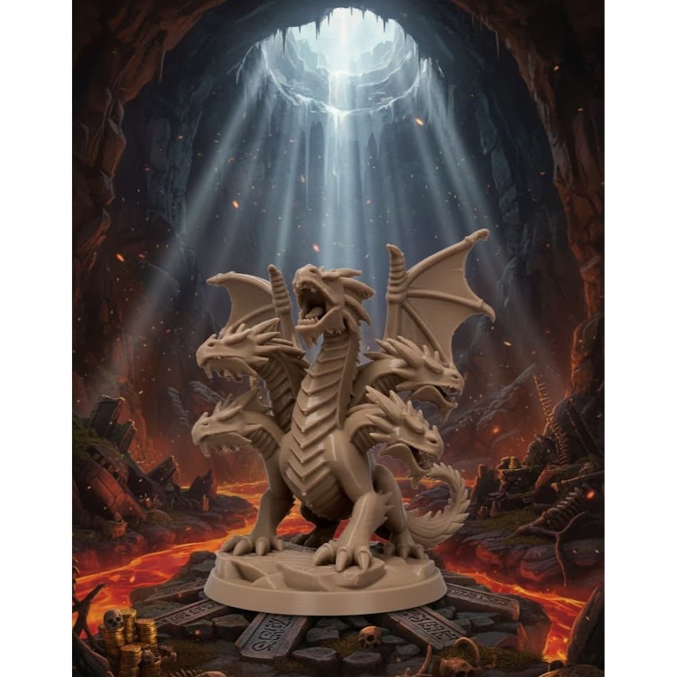 Miniatura Tiamat – Dragão Lendário – Decoração Geek / Boss para RPG