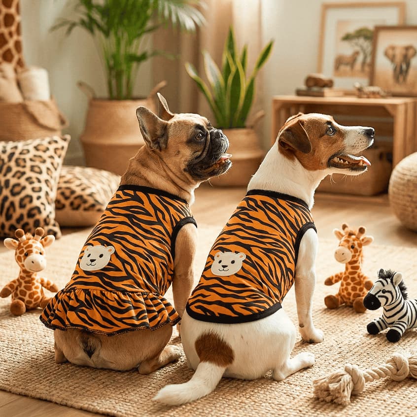 Roupa Pet Safari Tigre/Tigresa | Vestido ou Regata Animal Print Verão