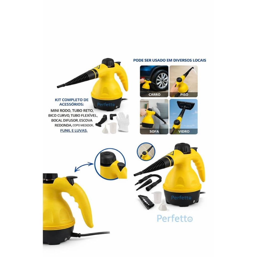 Vaporizador Higienizador Limpeza Pesada Sofá Banheiro Grelha