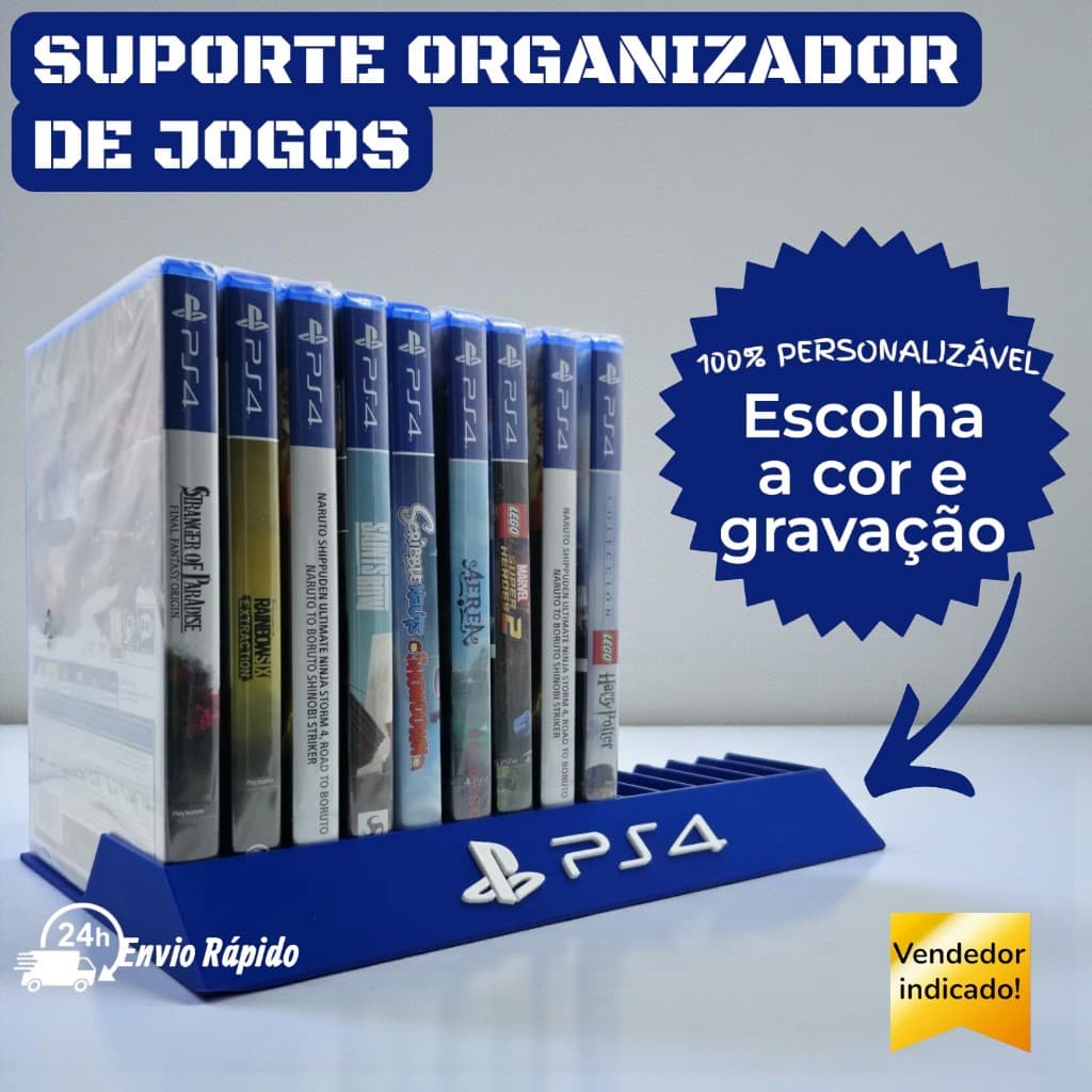 Organizador de Jogos Playstation XBOX Nintendo PS3 PS4 PS5 XBOX360 ONE X S Switch