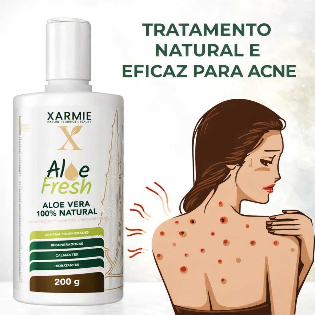 Gel Limpeza Aloe Vera Babosa Anti Acne e Oleosidade Xarmie 200g