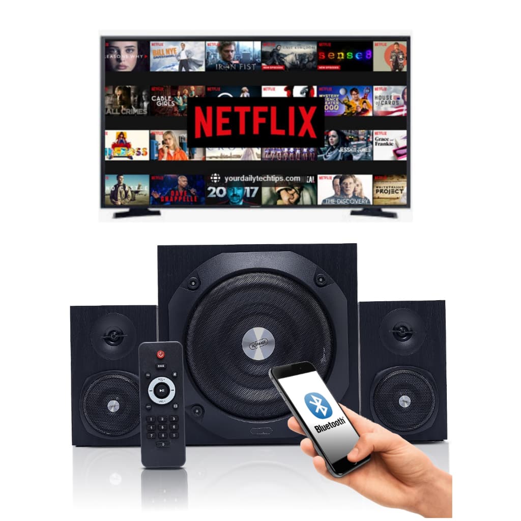 Home Theater Bluetooth Knup Com Subwoofer 2.1 Soundbar Potente Caixa De Som Para Smart Tv Celular Pc