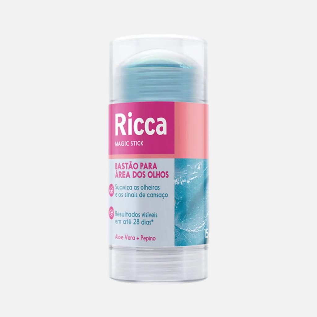 Bastao Facial Area Dos Olhos Ricca Magic Stick Aloe Vera E Pepino 20g Suaviza Olheiras E Linhas Finas