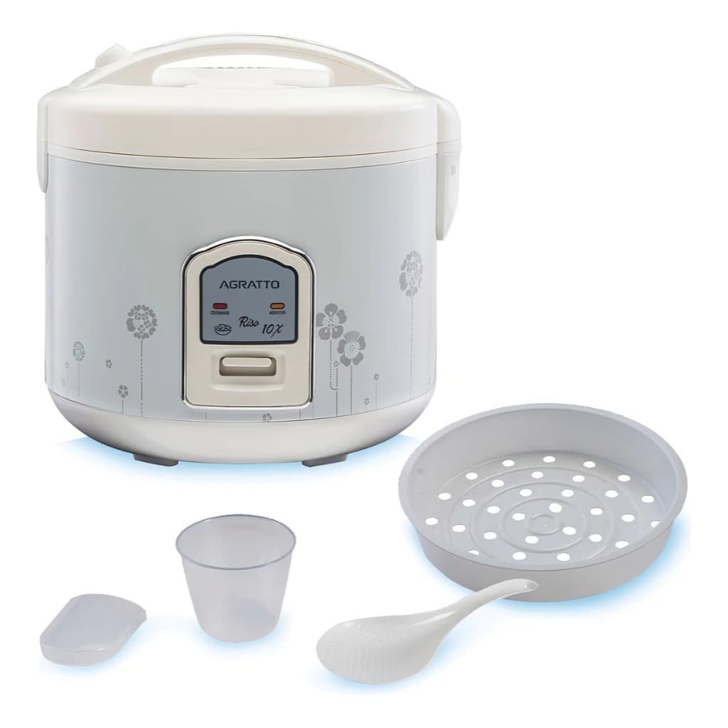 Panela De Arroz Elétrica Riso PA6X Branco 127v ou 220v - Agratto