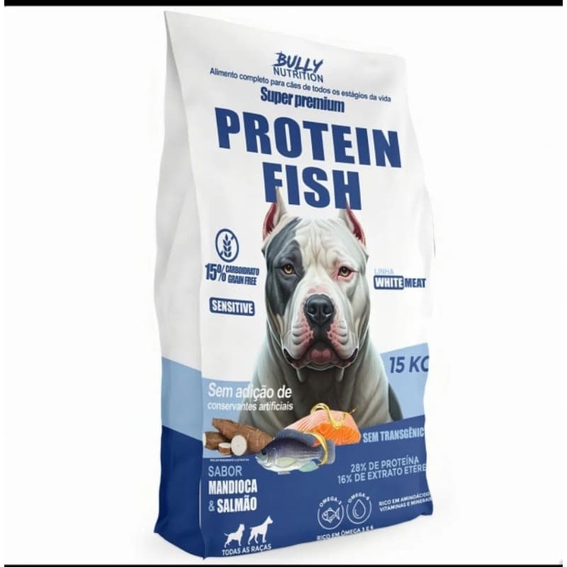 Ração Bully Nutrition  Fish Protein 15kg - Super Premium para Cães Adultos